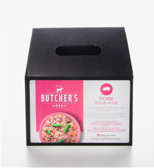 The Butcher Pup Porc Sous-Vide Nourriture complète congelée pour chiens