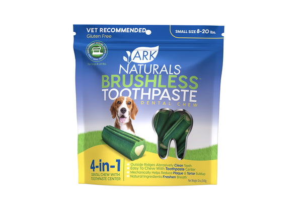 Ark Naturals Breath-Less Brushless Toothpaste Dog Chews for Small Breeds, 12-oz