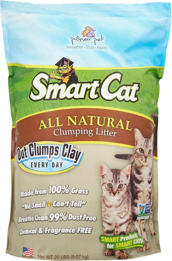 Pioneer Pet SmartCat Litière pour chat agglomérante sans parfum à base d'herbe