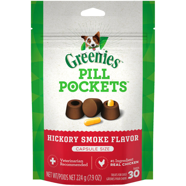 Greenies Pill Pockets Capsules Canines Saveurs Hickory Smoke Friandises pour chiens