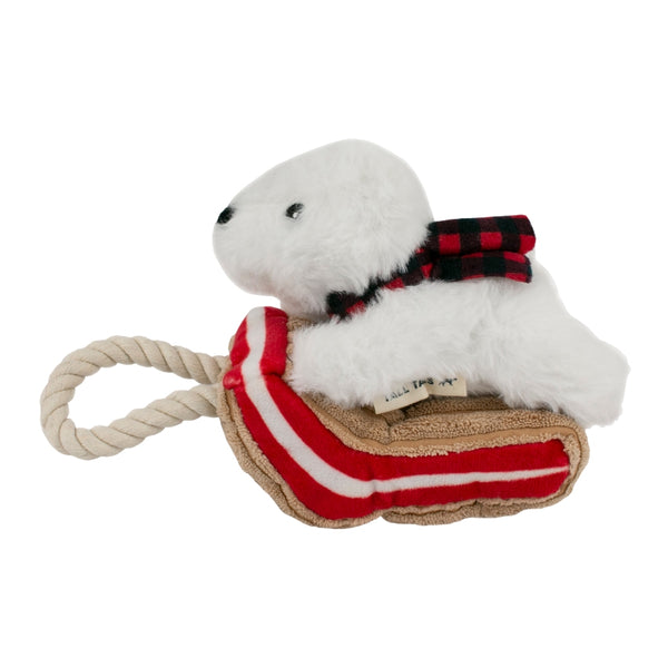 Tall Tails Polar Bear with Sled Plush Dog Toy