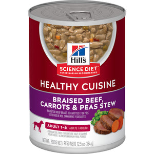 Hill's Science Diet Adult Healthy Cuisine Braised Beef, Carrots & Peas Stew Wet Dog Food