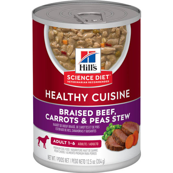 Hill's Science Diet Adult Healthy Cuisine Braised Beef, Carrots & Peas Stew Wet Dog Food