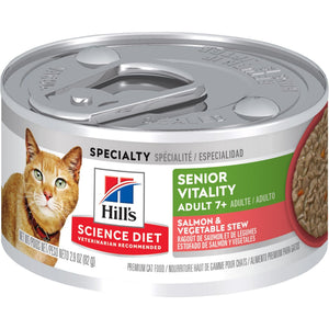 Hill's Science Diet Senior 7+ Senior Vitality Salmon & Vegetable Stew Wet Cat Food