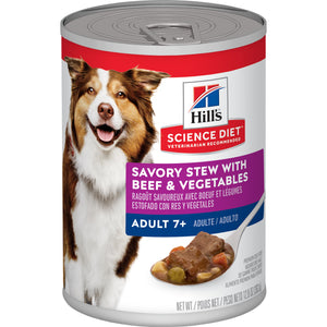 Hill's Science Diet Adult 7+ Ragoût savoureux au bœuf et légumes Nourriture humide pour chiens