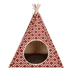 P.L.A.Y. Horizon Teepee Pet Bed, Moroccan Marsala Red