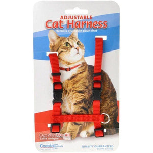 Coastal Figure H Adjustable Nylon Cat Harness, Red, 18-in