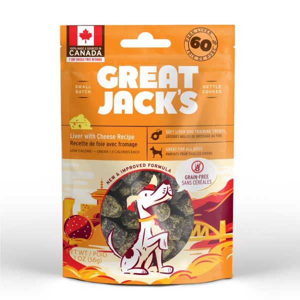 Great Jack's Big Bitz Pork Liver & Cheese Liver Grain-Free Dog Treats