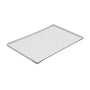 Messy Mutts Silicone Non-Slip Bowl Mat with Raised Edge & Two Sides Reinforced with Metal Rods for Dogs, Light Grey