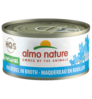 Almo Nature HQS Natural Mackerel in Broth Grain-Free Wet Cat Food Can