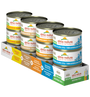 Almo Nature HQS Natural Chicken Breast, Tuna & Cheese, Chicken with Pumpkin, Atlantic Tuna Rotational Pack Adult Grain-Free Wet Cat Food, 2.47-oz, 12-pack