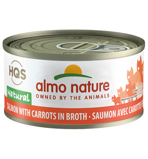 Almo Nature HQS Natural Salmon with Carrots in Broth Adult Grain-Free Wet Cat Food