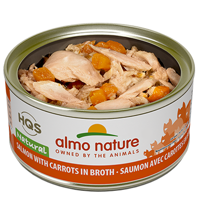Almo Nature HQS Natural Salmon with Carrots in Broth Adult Grain-Free Wet Cat Food
