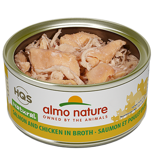Almo Nature HQS Natural Salmon & Chicken in Broth Adult Grain-Free Wet Cat Food