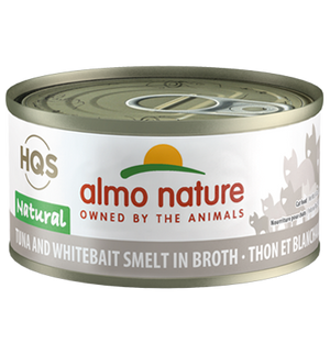 Almo Nature HQS Natural Tuna & Whitebait Smelt in Broth Adult Grain-Free Wet Cat Food