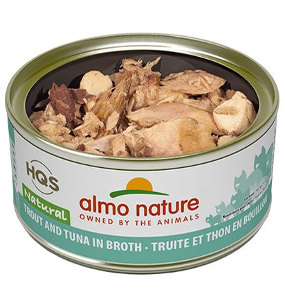 Almo Nature HQS Natural Trout & Tuna in Broth Adult Grain-Free Wet Cat Food