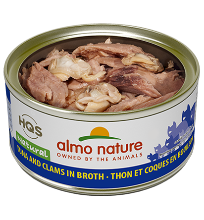 Almo Nature HQS Natural Tuna & Clams in Broth Adult Grain-Free Wet Cat Food