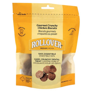 Rollover Premium Gourmet Crunchy Chicken Biscuits Dog Treats, Medium