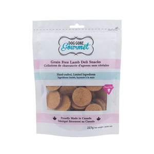 Rollover Premium Dog Gone Gourmet Grain-Free Lamb Deli Snacks Dog Treats, 227-gram