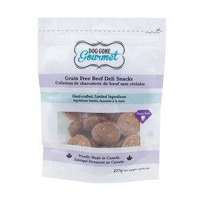Rollover Premium Dog Gone Gourmet Grain-Free Beef Deli Snacks Dog Treats, 227-gram