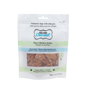 Rollover Premium Dog Gone Gourmet Grain-Free Pure Chicken Jerky Dog Treats, 120-gram