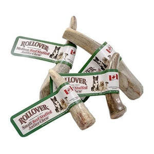 Rollover Premium Beef Stuffed Antler Dog Treats