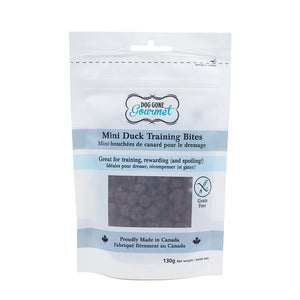 Rollover Premium Dog Gone Gourmet Grain-Free Mini Duck Training Bites Dog Treats, 130-gram
