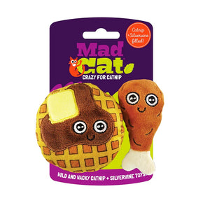 R2P Pet Mad Cat Chicken & Waffles Cat Toy, 2-pk