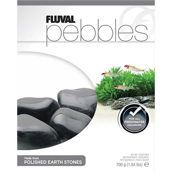 Fluval Polished Black Agate Stones, 1.5-lb