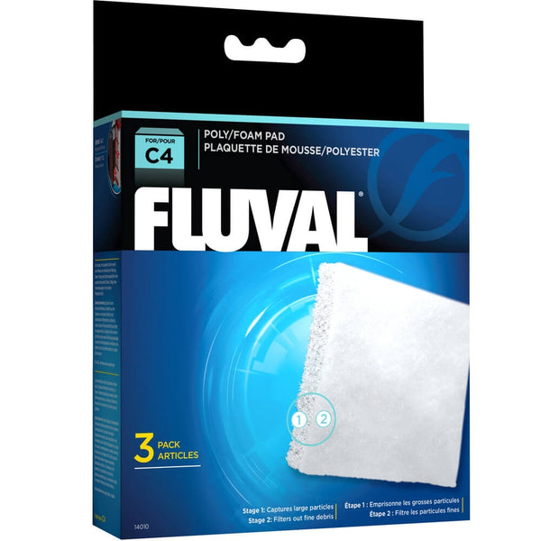 Fluval C4 Poly/Foam Pad Filter Media, 3 count