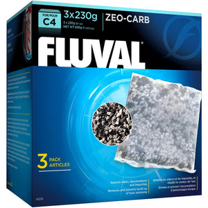 Fluval C4 Zeo-Carb Filter Media, 3 count