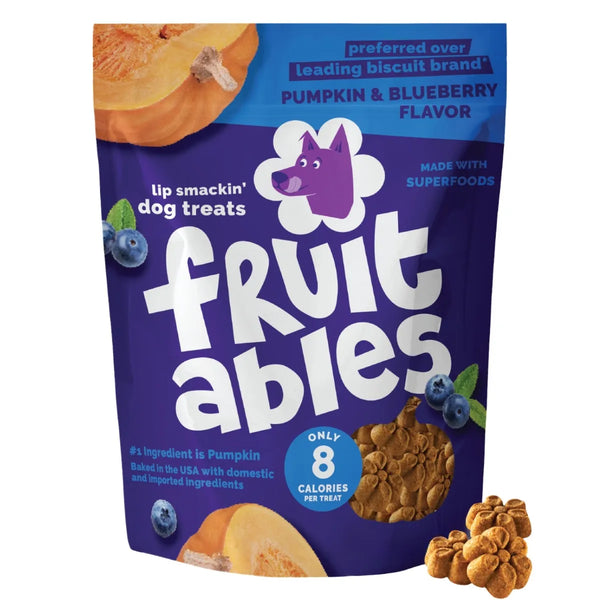 Fruitables Friandises croquantes pour chiens saveur Citrouille et Myrtille, 7-oz