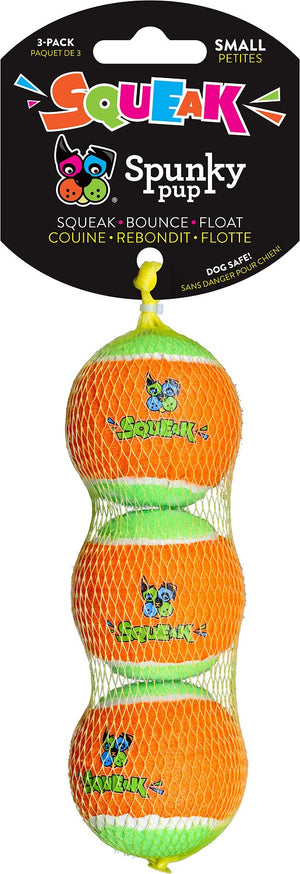 Spunky Pup Squeaky Tennis Balls Dog Toy