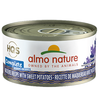 Almo Nature HQS Complete Mackerel Recipe with Sweet Potatoes in Gravy Grain-Free Wet Cat Food