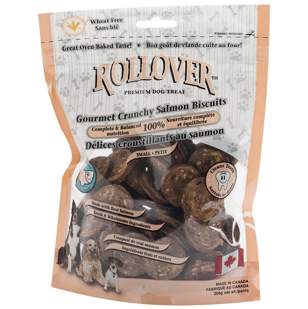 Rollover friandises pour chiens biscuits croquants saumon gourmet premium, petit modèle