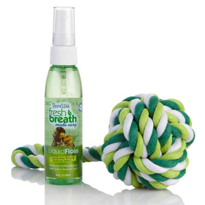 Tropiclean Fresh Breath Liquid Floss & Triflossball, Medium - Large Dogs