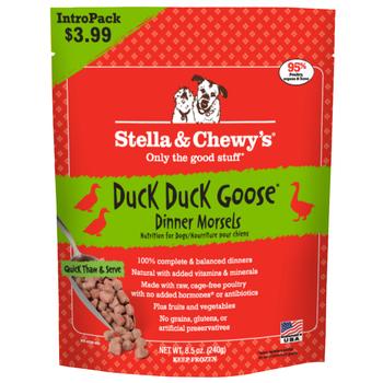 Stella & Chewy's Duck Duck Goose Dinner Intropak Morsels Nourriture crue congelée sans céréales pour chiens, 8,5 oz