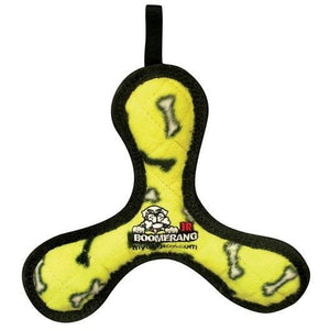 Tuffy Junior Bowmerang Dog Toy, Yellow Bones