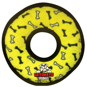 Tuffy Ultimate Ring Dog Toy, Yellow Bones
