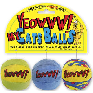 Ouaiswww ! Jouet D'Herbe À Chat Balles Colorées, 3-Unités