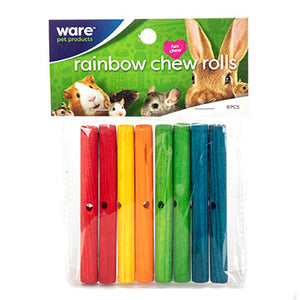 Ware Rainbow Chews Rolls, Wooden Chew Toy for Small Pets