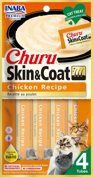 INABA Churu Skin & Coat Chicken Grain-Free Cat Treats