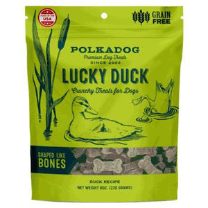 Polkadog Lucky Duck Bone Shape Dog Treats, 8-oz