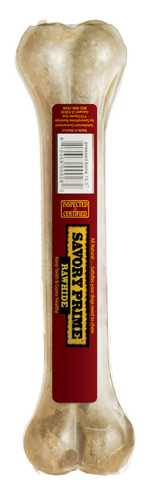 Savory Prime Rawhide Pressed Beef Bone Dog Treats