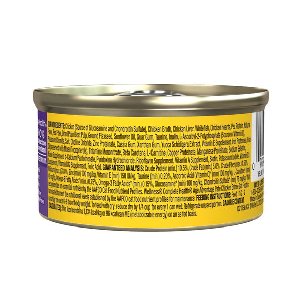 Wellness Complete Health Pâté Age Advantage Senior 7+ Poulet Nourriture humide pour chats en boîte