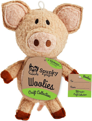 Spunky Pup Jouet cochon en laine Woolies pour chien