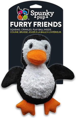 Spunky Pup Jouet manchot Peluche avec balle couineuse pour chien
