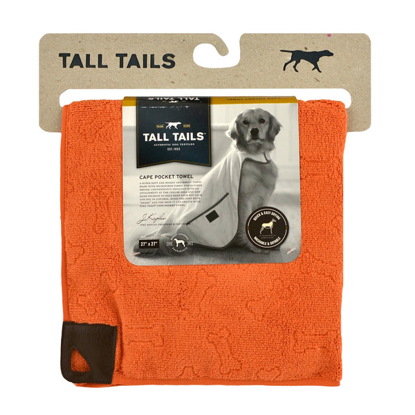 Tall Tails Towel Orange Bone Dog Cape