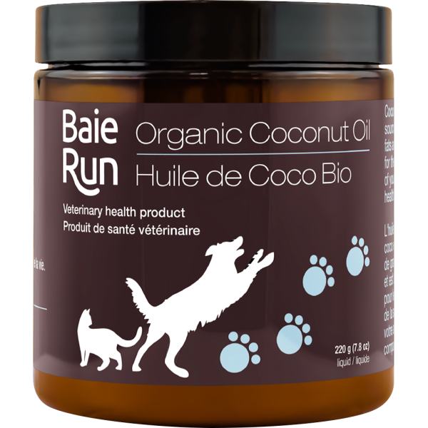 Supplément pour chat et chien à l'huile de noix de coco biologique Baie Run