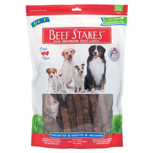 Pet Center Beef Stakes Beef Lungs Raw Dehydrated Dog Treats